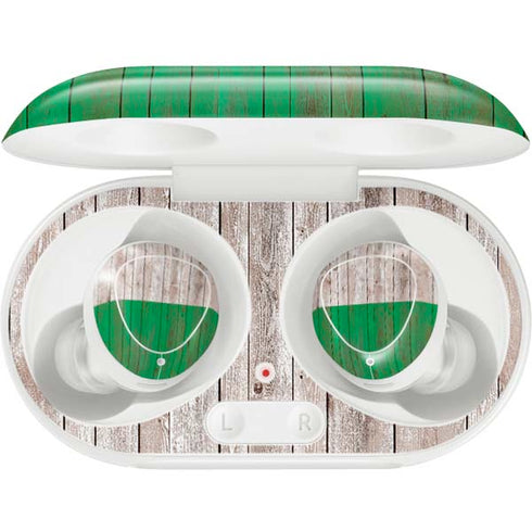 Ireland Flag Dark Wood Galaxy Buds Plus Skin